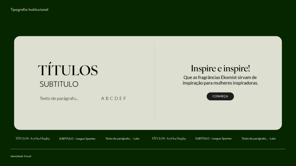 Paleta de cores e tipografia 